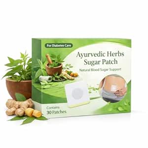 Ayurvedic Herbs Sugar Patch for Diabetes Care, Natural Blood Sugar Support, 30 Patches
