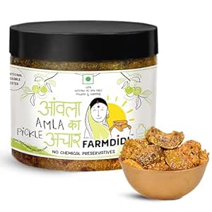 FarmDidi Amla Achar 325g in Fresh | Homemade Awle ka Achaar without Onion & Garlic | Seedless Indian Gooseberry Pickle | Less Oil, Preservative-Free | Tangy Amle ka Achar | Traditional Awla Pickle