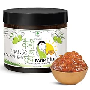 FarmDidi Mango Chunda Chutney 325g | Sweet & Tangy Aam Chunda (Aam Murabba Style) | Homemade Traditional Pickle | Oil-Free | No Chemical Preservatives