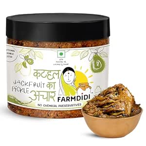 FarmDidi Jackfruit Pickle 325g in Fresh | Handmade Kathal ka Achar in Mustard Oil | Spicy & Tangy Homemade Pickle | Traditional Jackfruit Achaar | No Chemical Preservatives