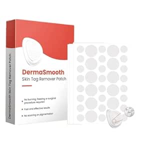 DermaSmooth Skin Tag Remover Patch, 36 Patches, Painless | Non-invasive overnight skin tag remover patches, painless application, 36 patches per pack.